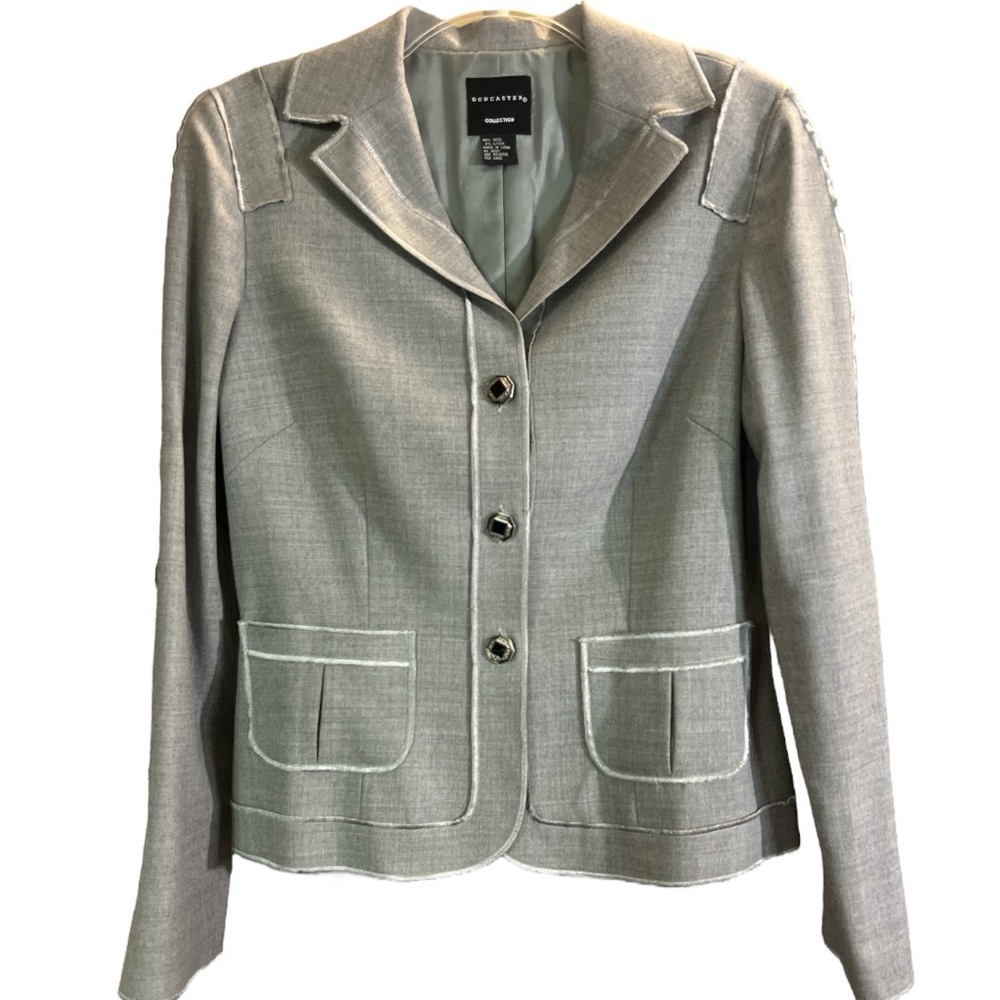 Don Caster collection EUC gray lightweight wool/lycra jacket. Size 10